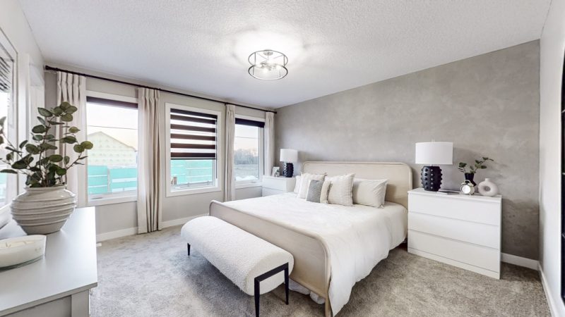 Primary Bedroom in Sterling Home's Atlas Showhome in Kinglet by Big Lake