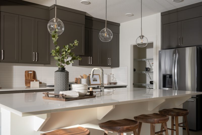 Kitchen in Anthem's front drive 120 showhome in Kinglet by Big Lake